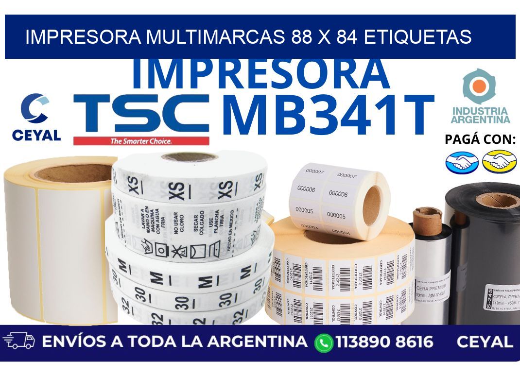 impresora multimarcas 88 x 84 etiquetas