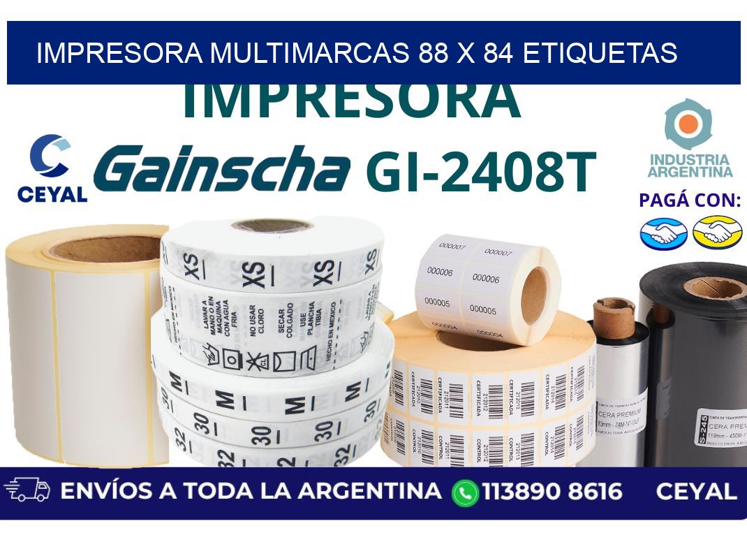 impresora multimarcas 88 x 84 etiquetas