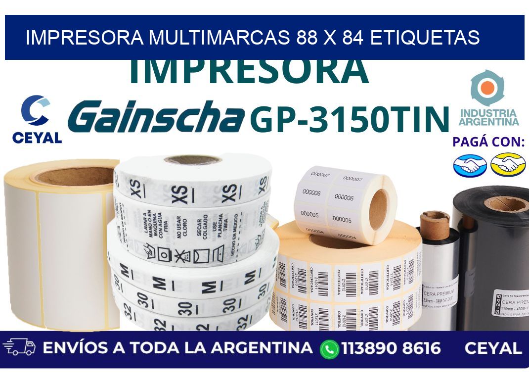 impresora multimarcas 88 x 84 etiquetas