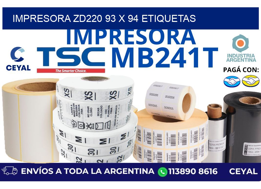 impresora zd220 93 x 94 etiquetas