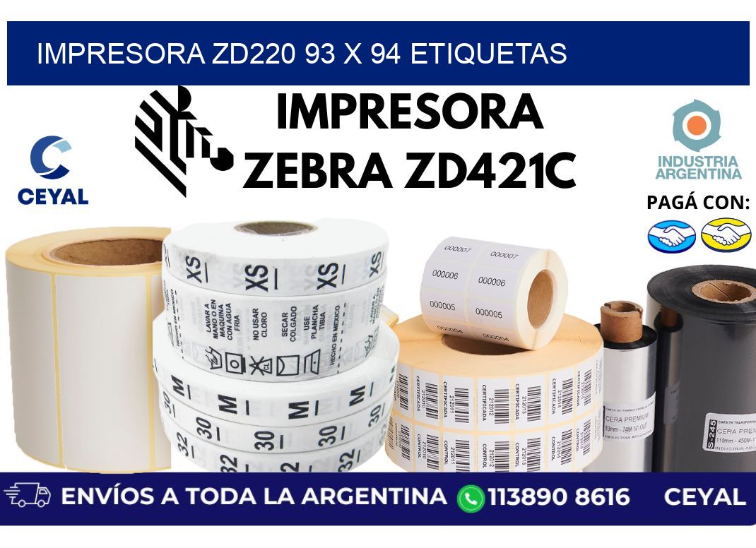 impresora zd220 93 x 94 etiquetas