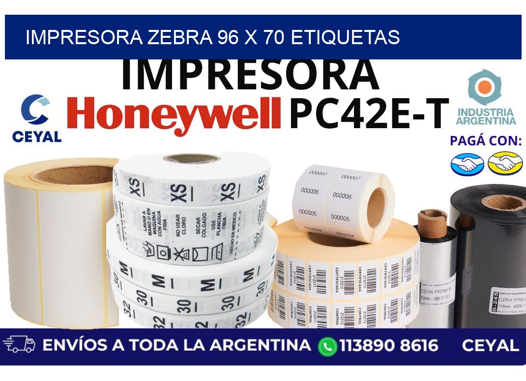 impresora zebra 96 x 70 etiquetas