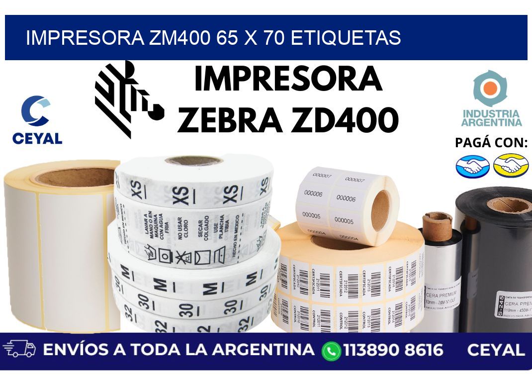 impresora zm400 65 x 70 etiquetas