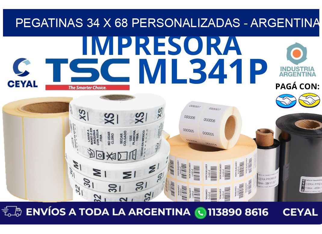 pegatinas 34 x 68 personalizadas - Argentina