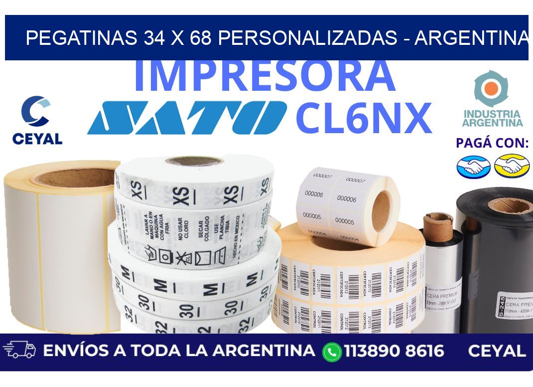 pegatinas 34 x 68 personalizadas - Argentina