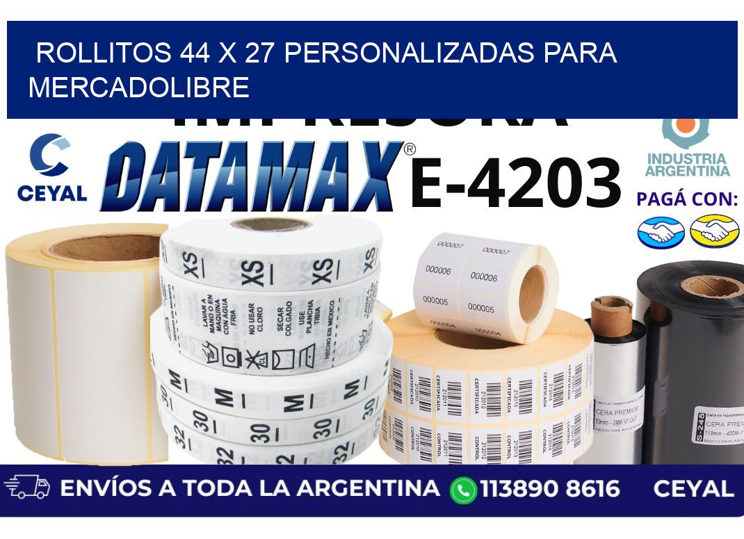rollitos 44 x 27 personalizadas para mercadolibre