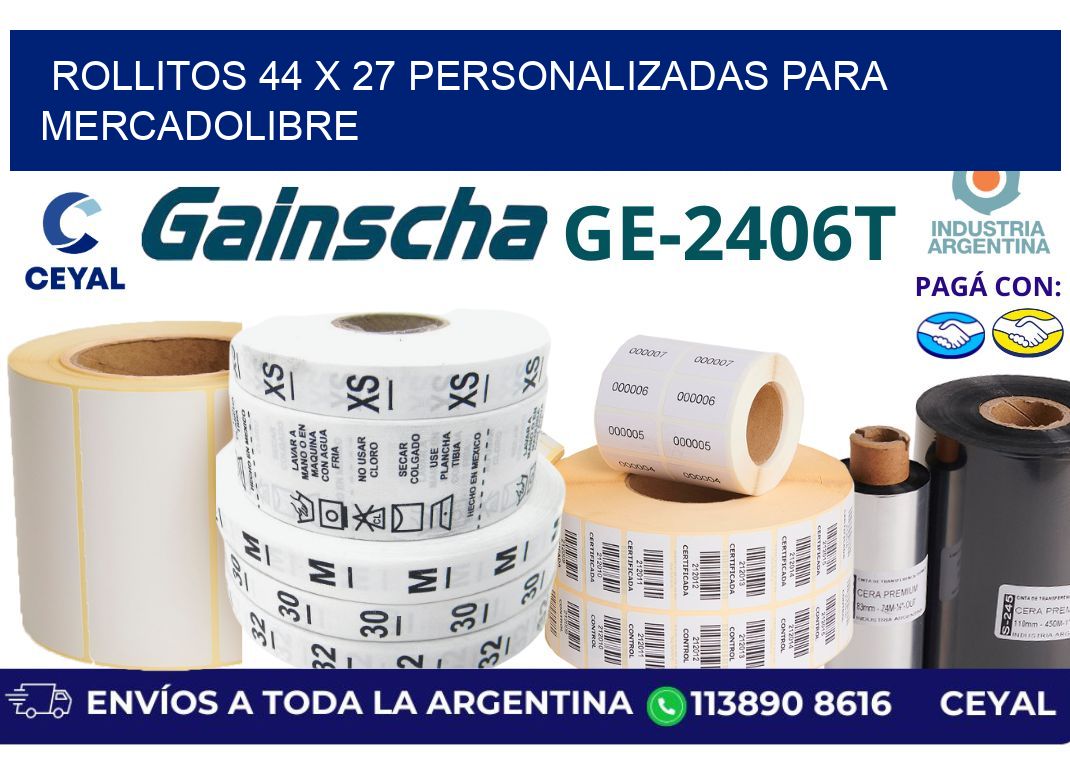 rollitos 44 x 27 personalizadas para mercadolibre