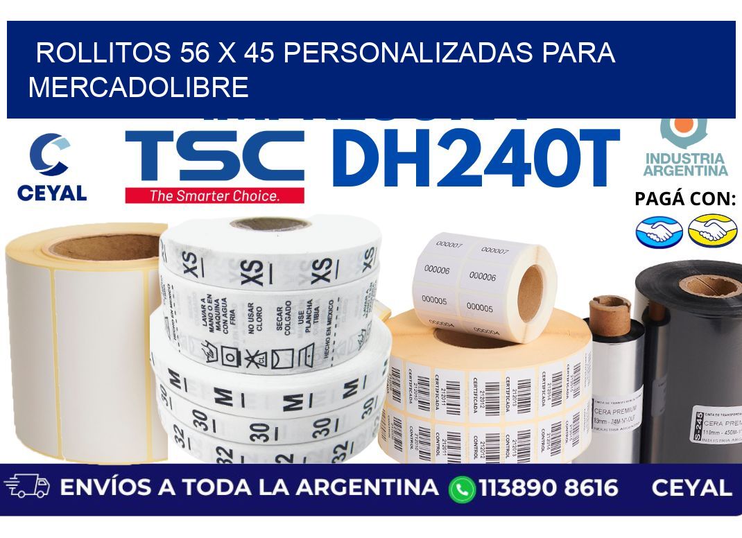 rollitos 56 x 45 personalizadas para mercadolibre