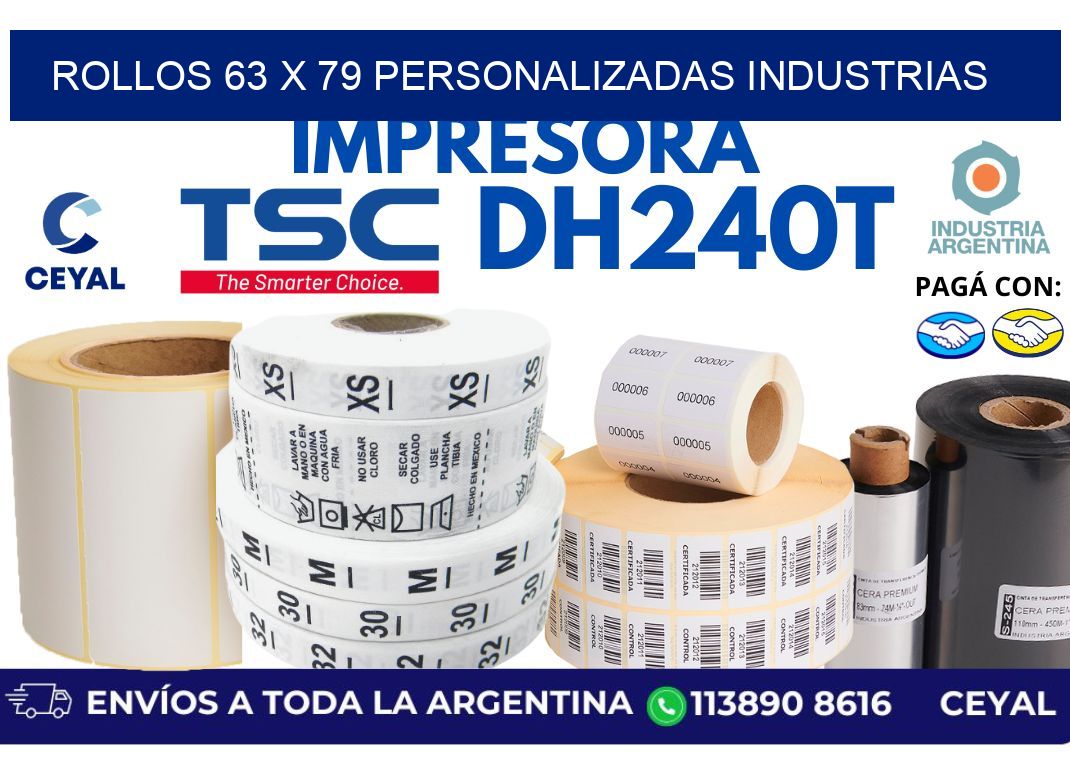 rollos 63 x 79 personalizadas industrias