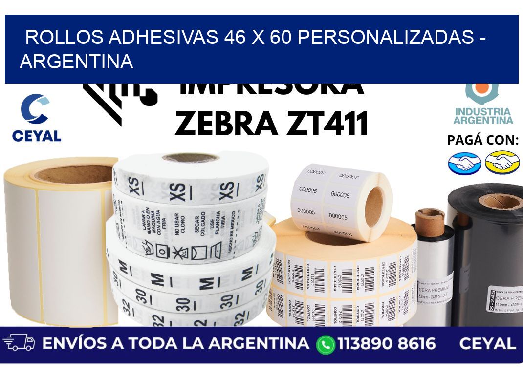 rollos adhesivas 46 x 60 personalizadas – Argentina