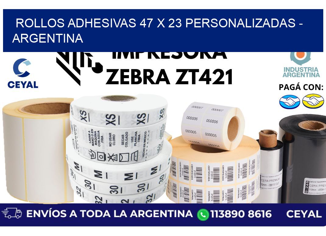 rollos adhesivas 47 x 23 personalizadas – Argentina