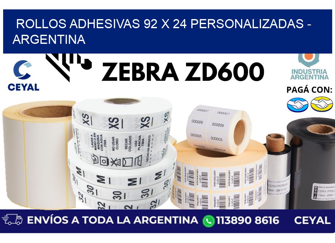 rollos adhesivas 92 x 24 personalizadas – Argentina