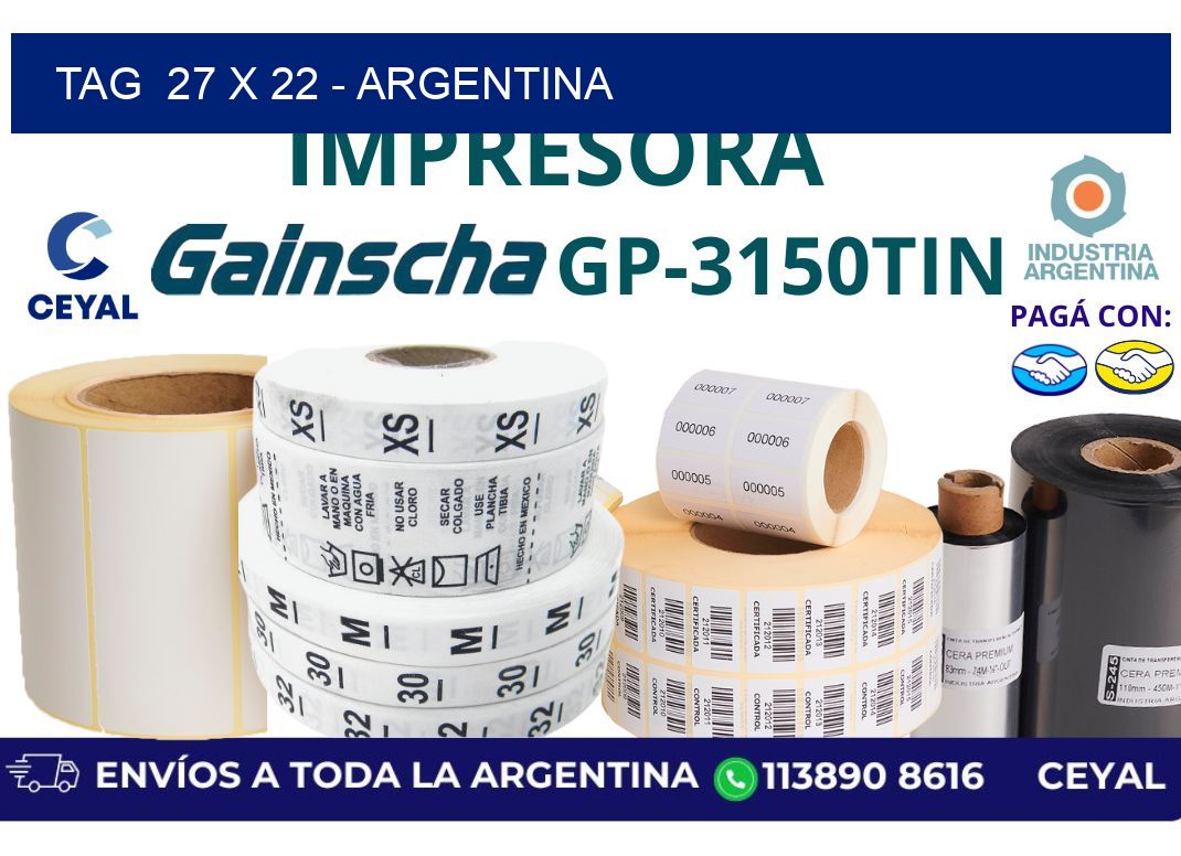 tag  27 x 22 - Argentina