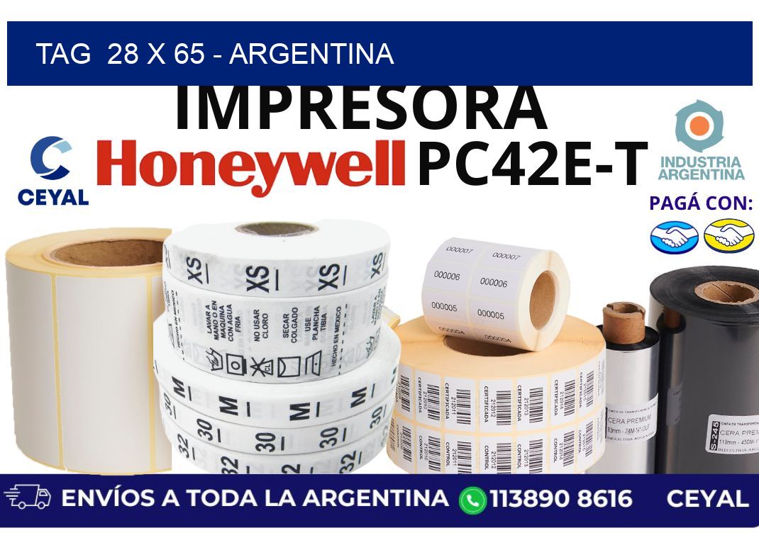 tag  28 x 65 - Argentina