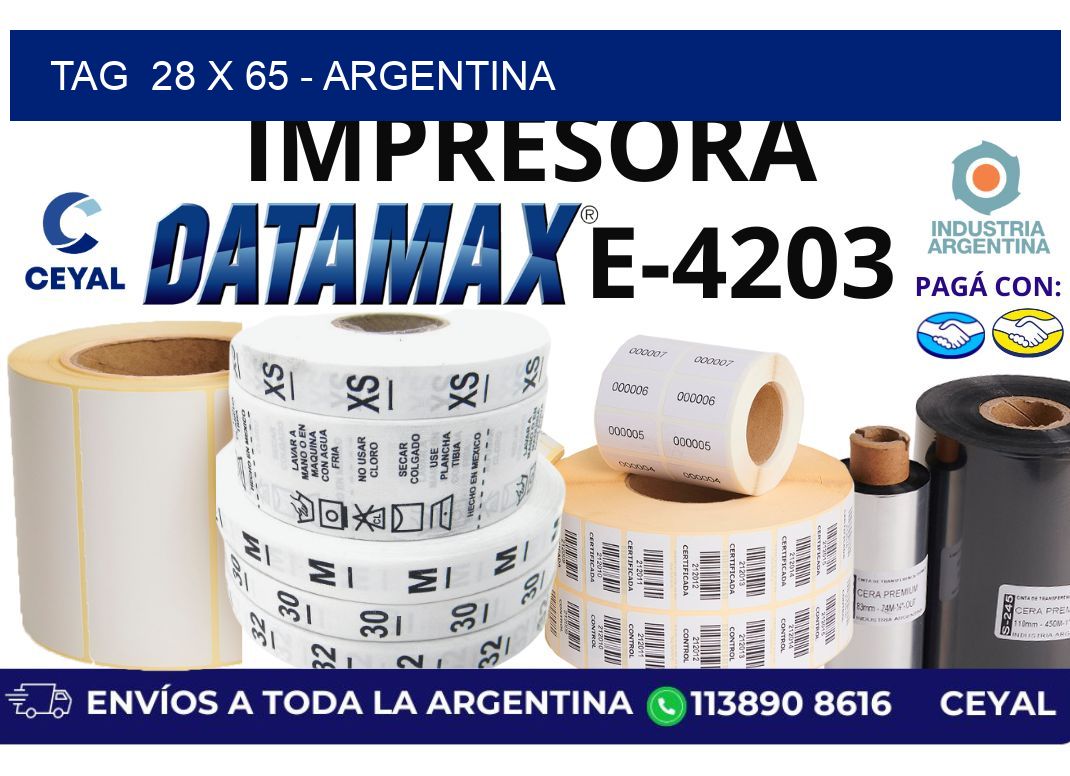 tag  28 x 65 - Argentina