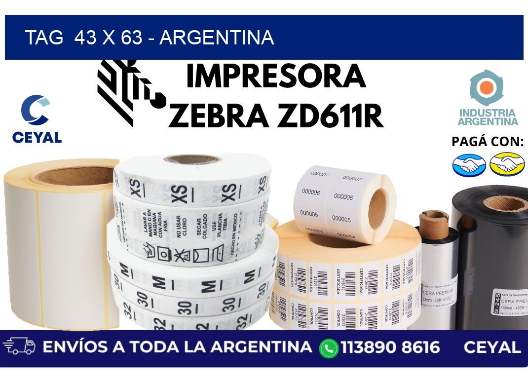 tag  43 x 63 - Argentina