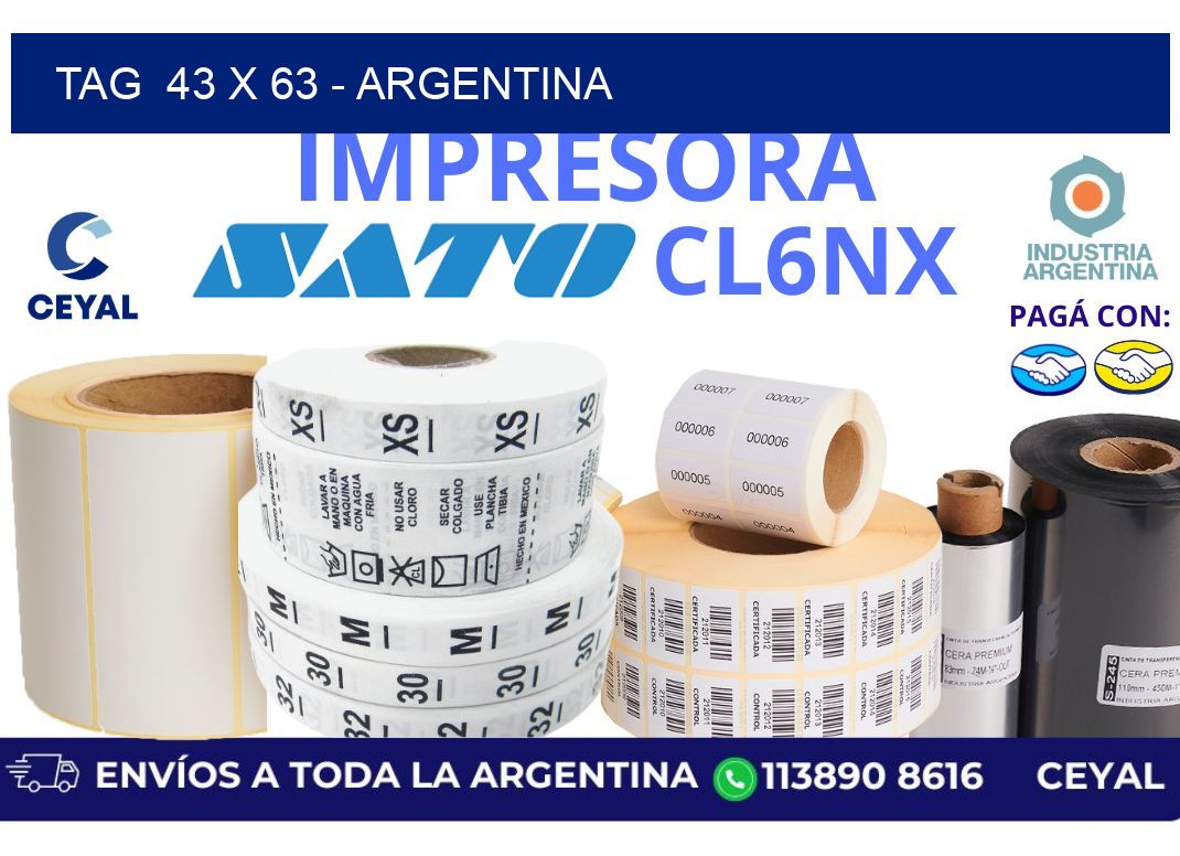 tag  43 x 63 - Argentina