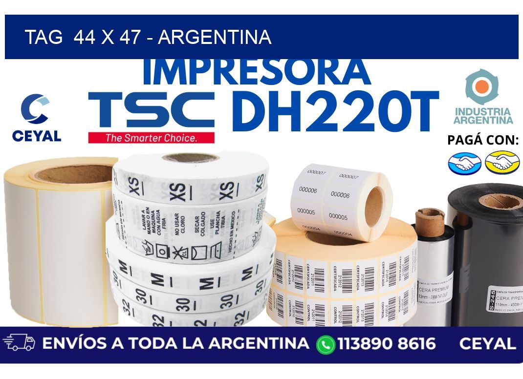 tag  44 x 47 - Argentina