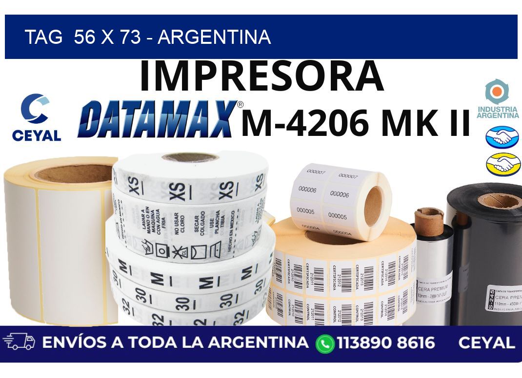 tag  56 x 73 - Argentina