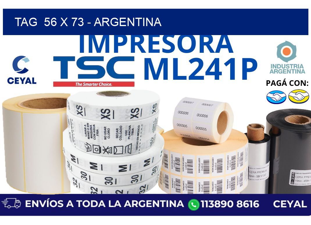 tag  56 x 73 - Argentina