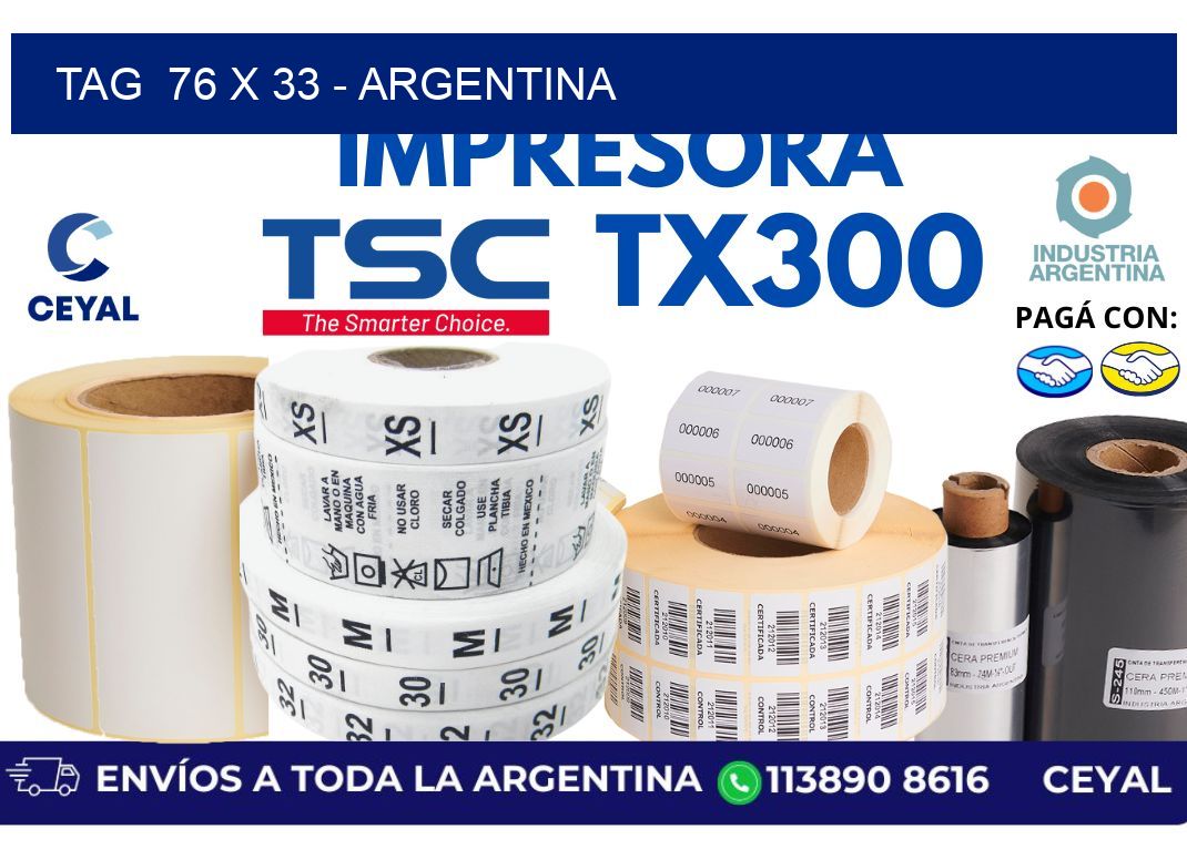 tag  76 x 33 - Argentina