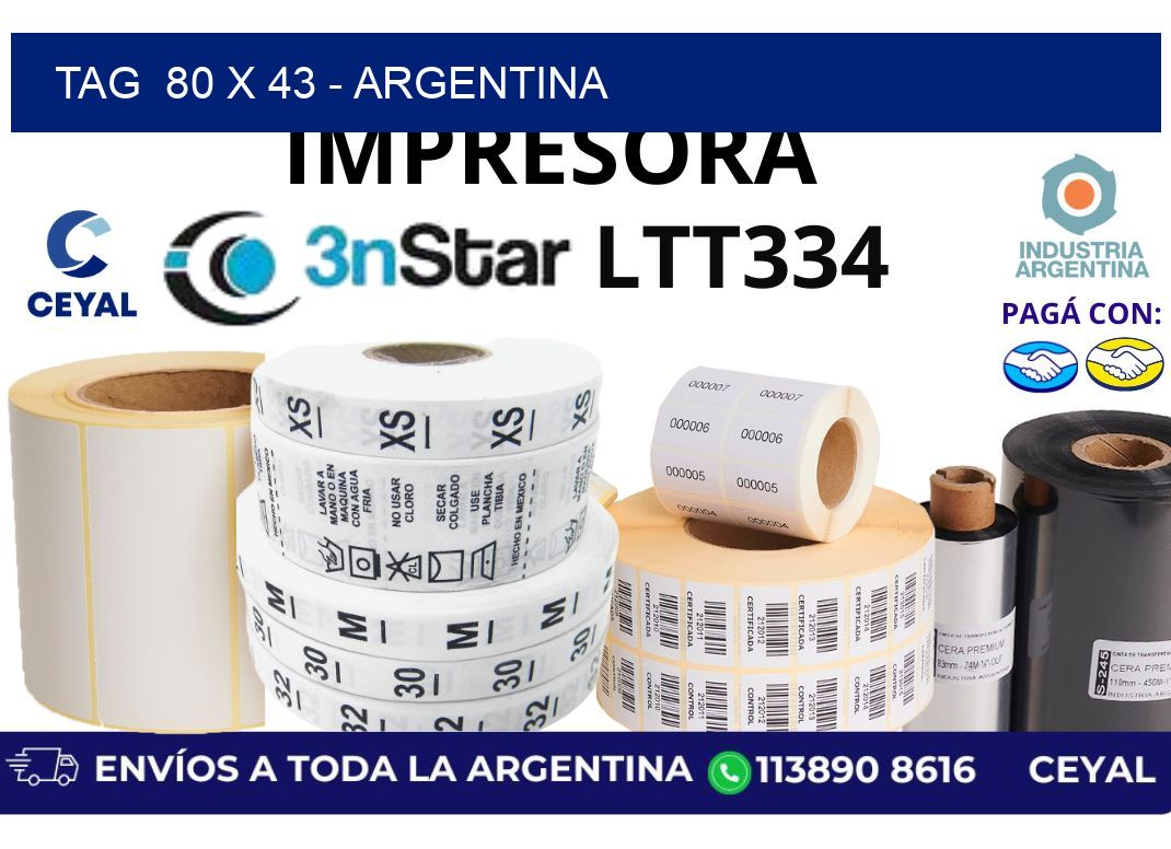tag  80 x 43 - Argentina