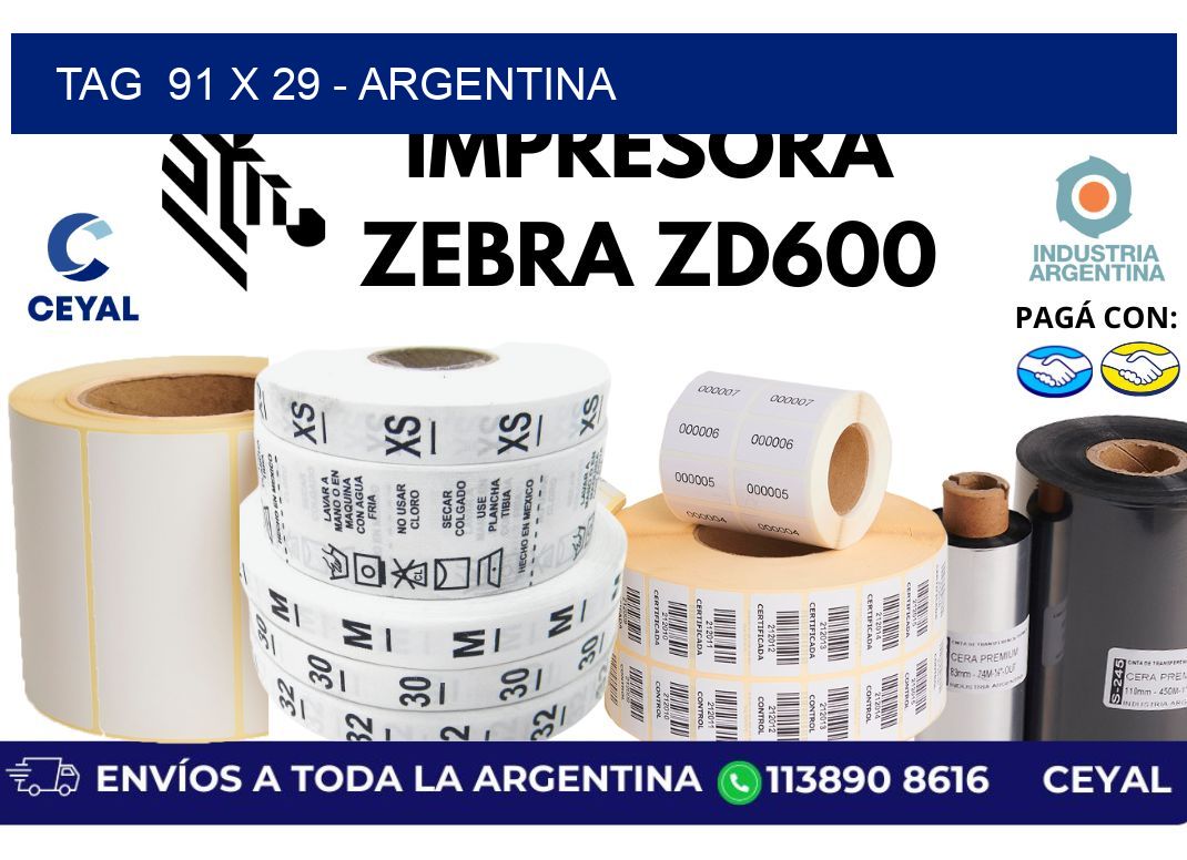 tag  91 x 29 - Argentina