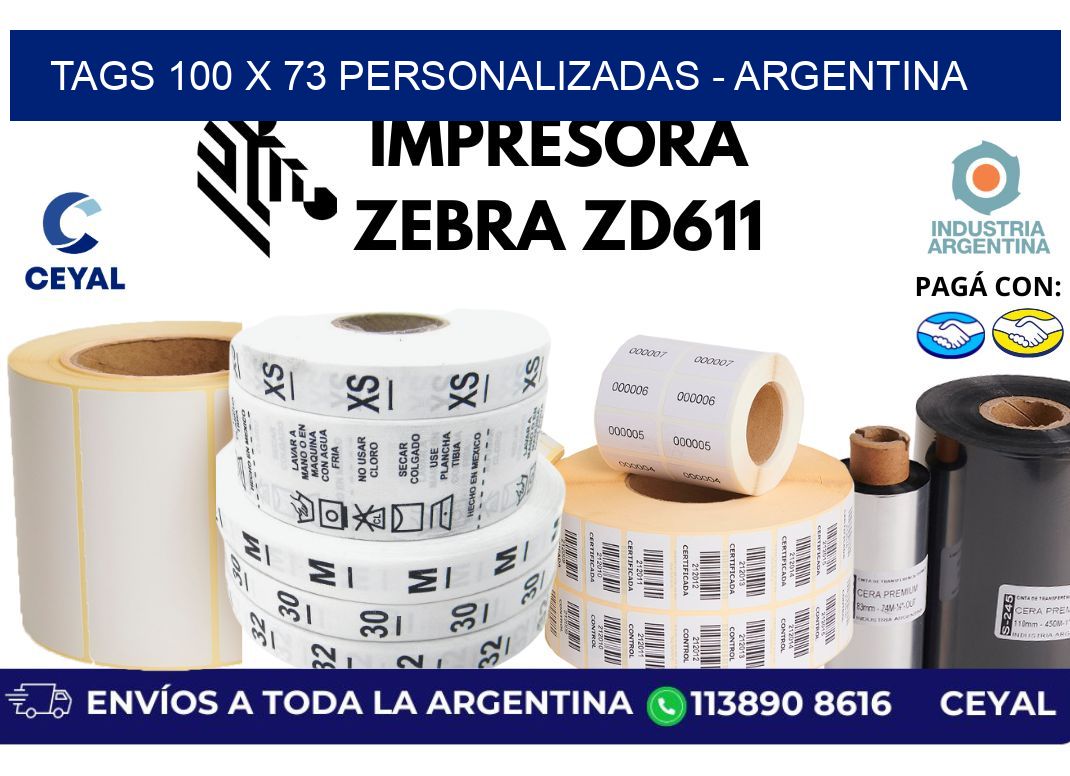 tags 100 x 73 personalizadas - Argentina