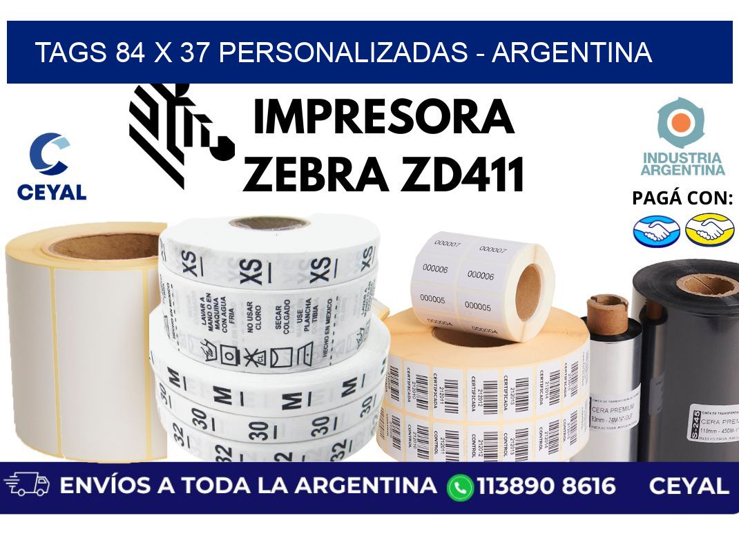 tags 84 x 37 personalizadas - Argentina