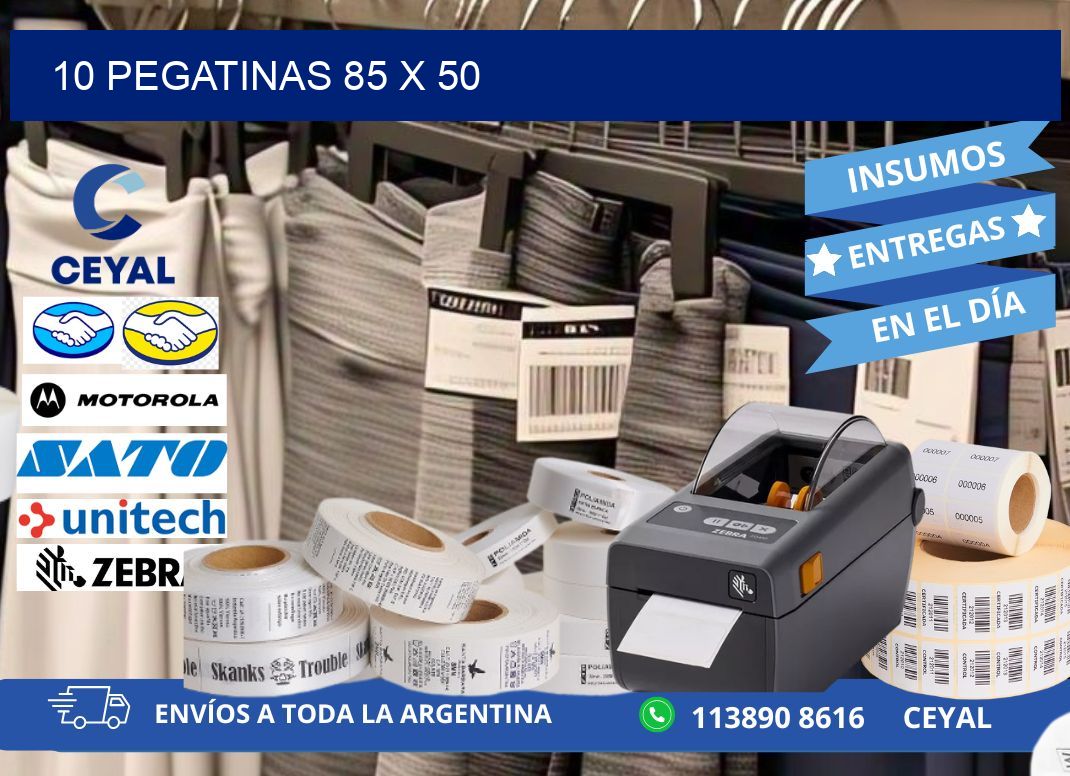 10 PEGATINAS 85 x 50
