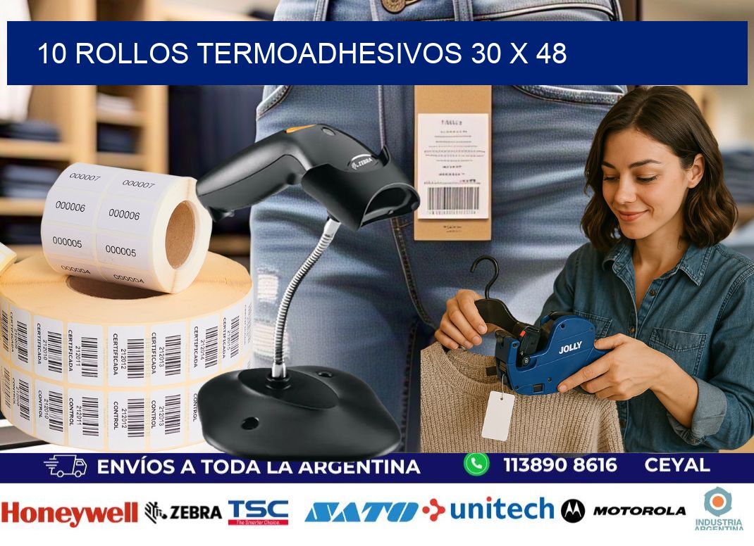 10 ROLLOS TERMOADHESIVOS 30 x 48