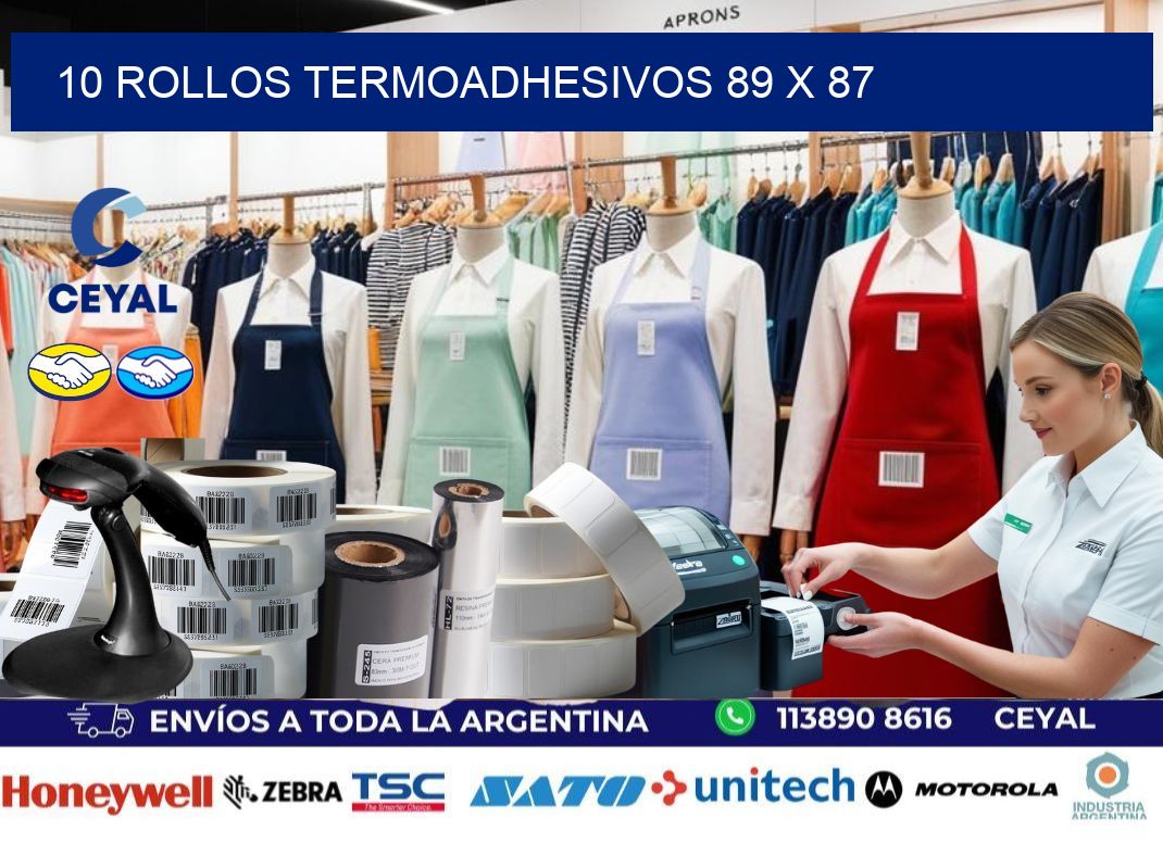 10 ROLLOS TERMOADHESIVOS 89 x 87
