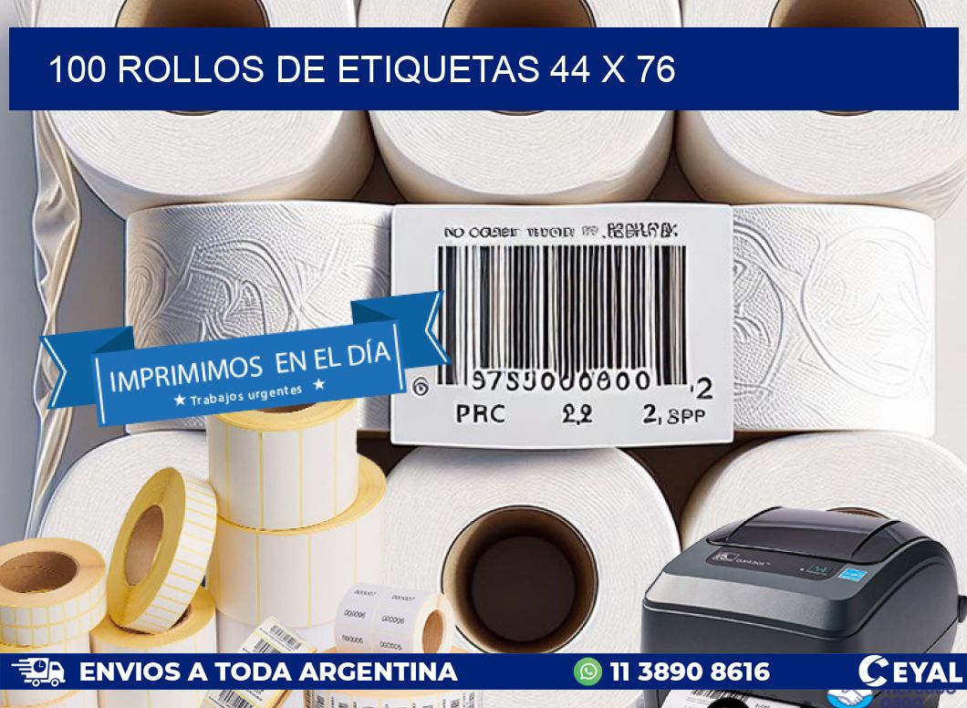100 ROLLOS DE ETIQUETAS 44 x 76