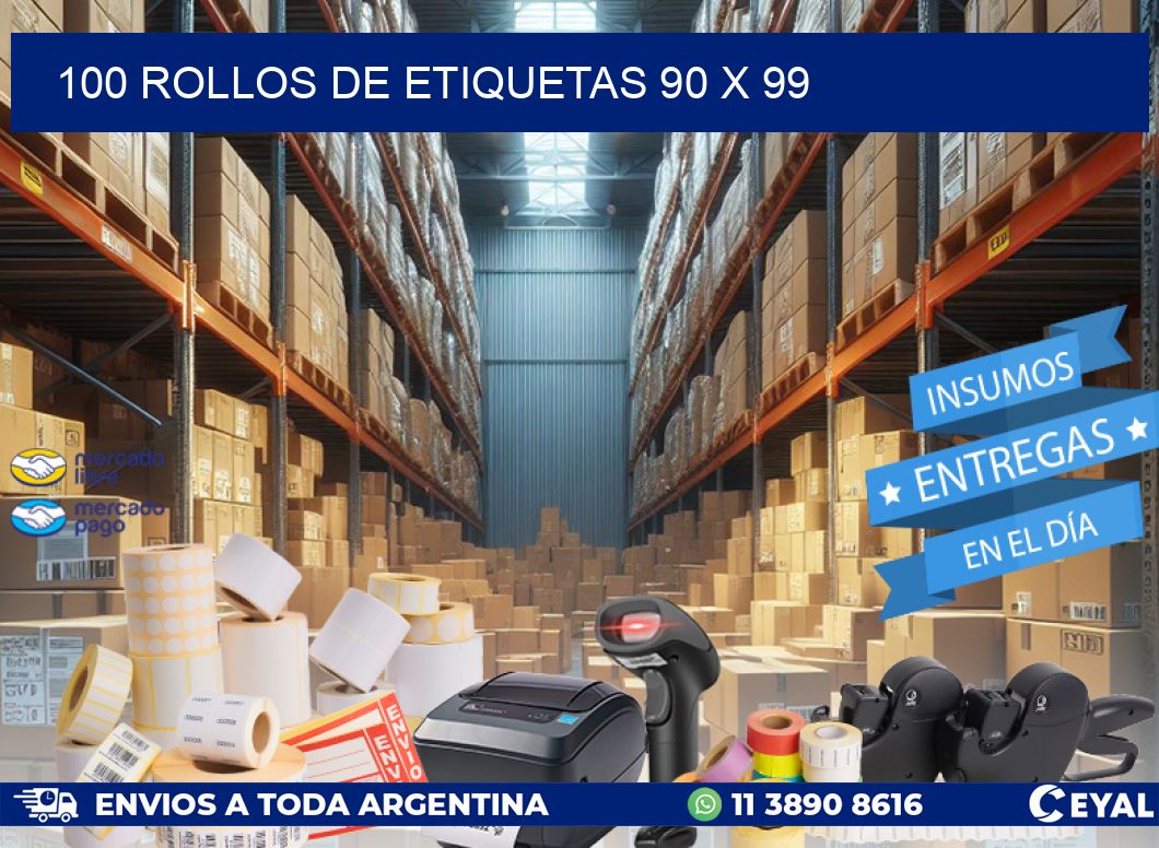 100 ROLLOS DE ETIQUETAS 90 x 99