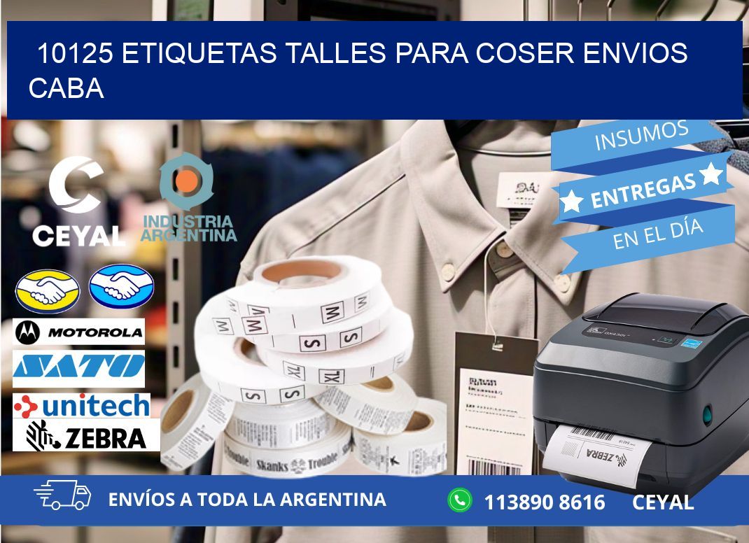 10125 ETIQUETAS TALLES PARA COSER ENVIOS CABA