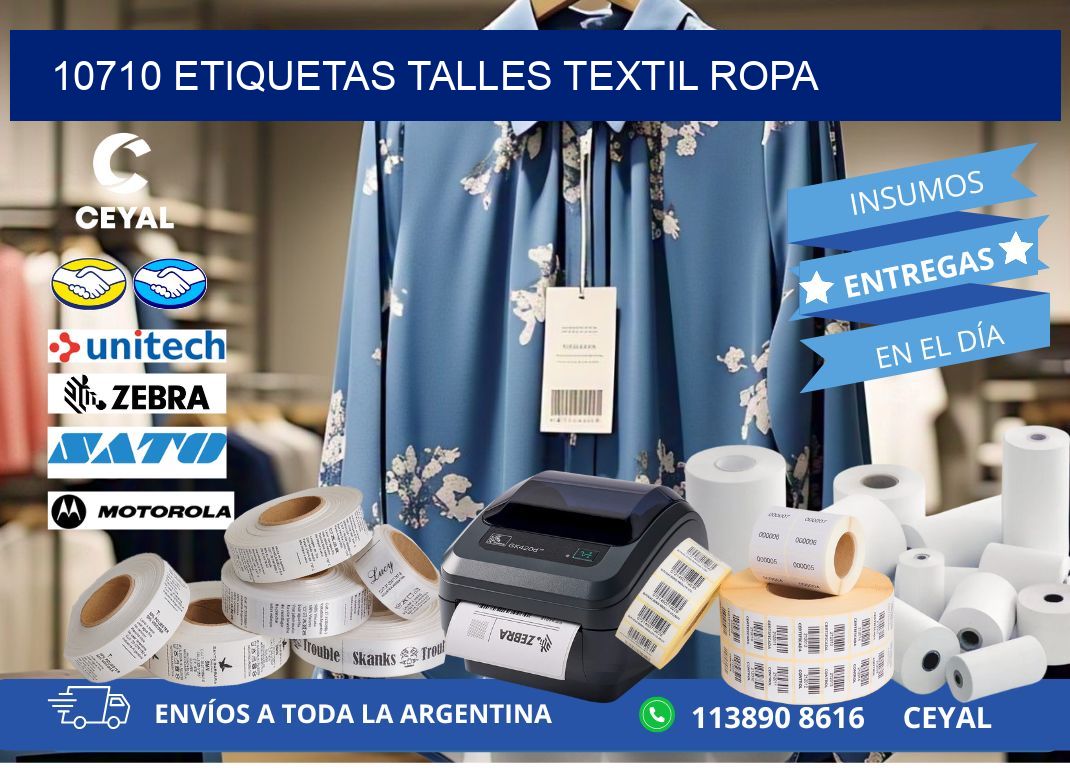 10710 ETIQUETAS TALLES TEXTIL ROPA