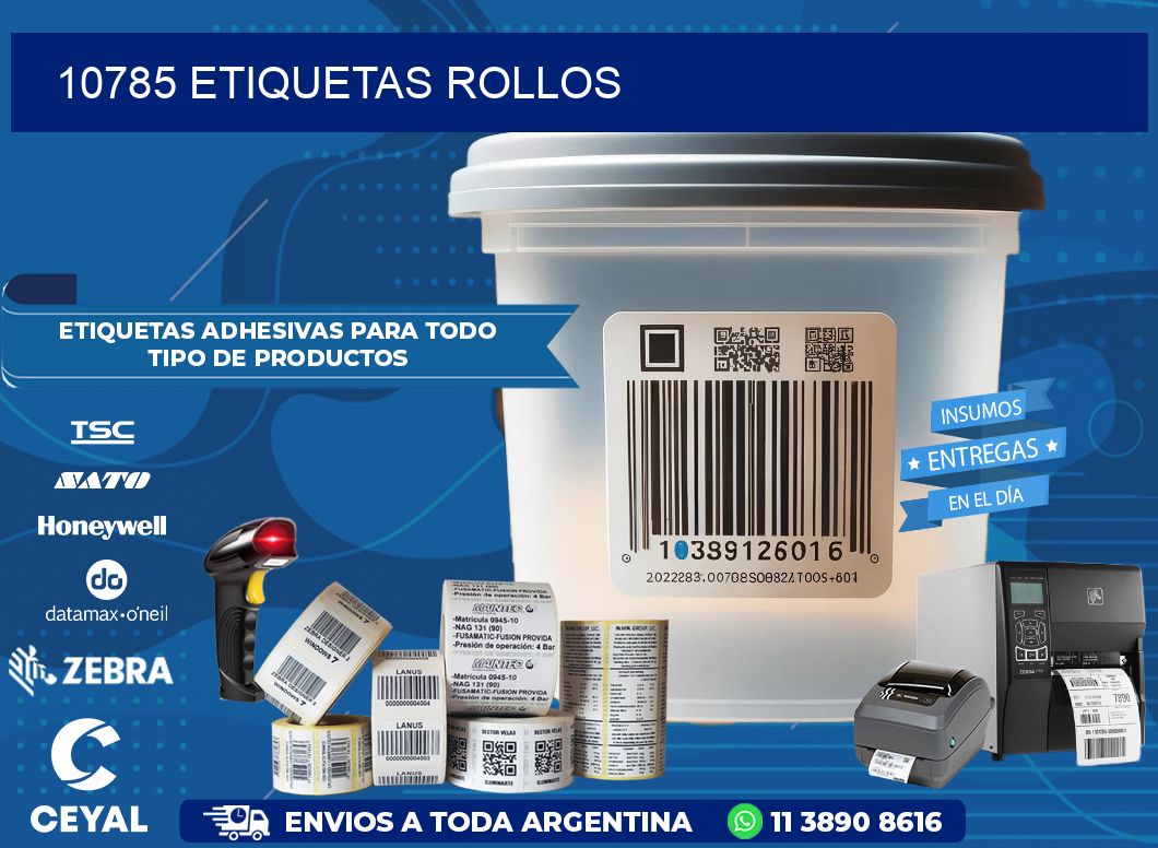 10785 etiquetas rollos
