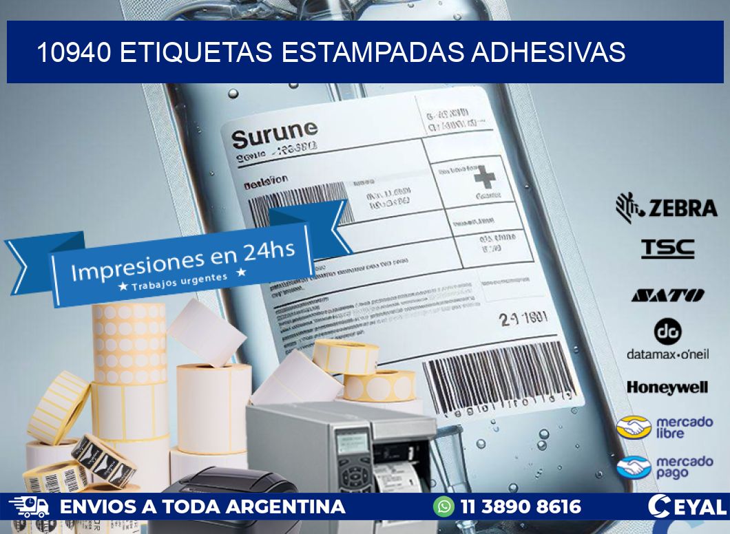 10940 etiquetas estampadas adhesivas