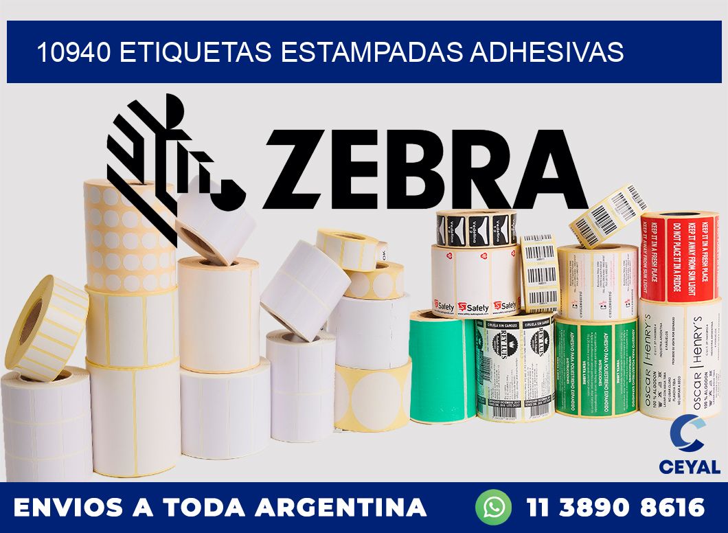 10940 etiquetas estampadas adhesivas