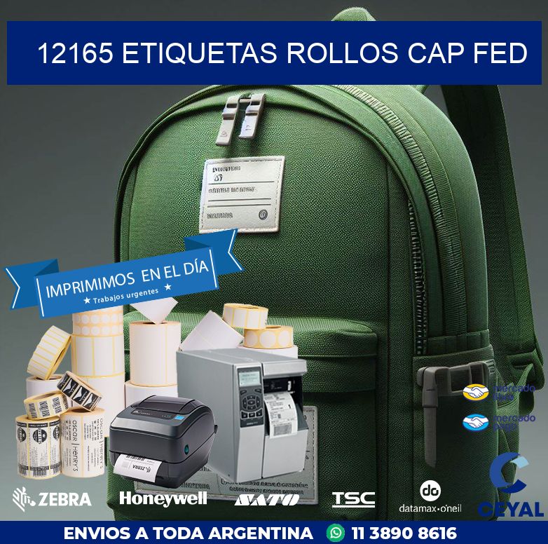 12165 etiquetas rollos CAP FED