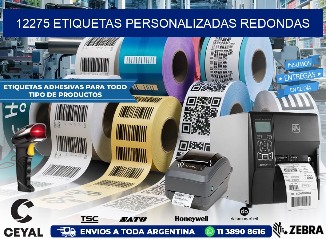 12275 Etiquetas personalizadas redondas