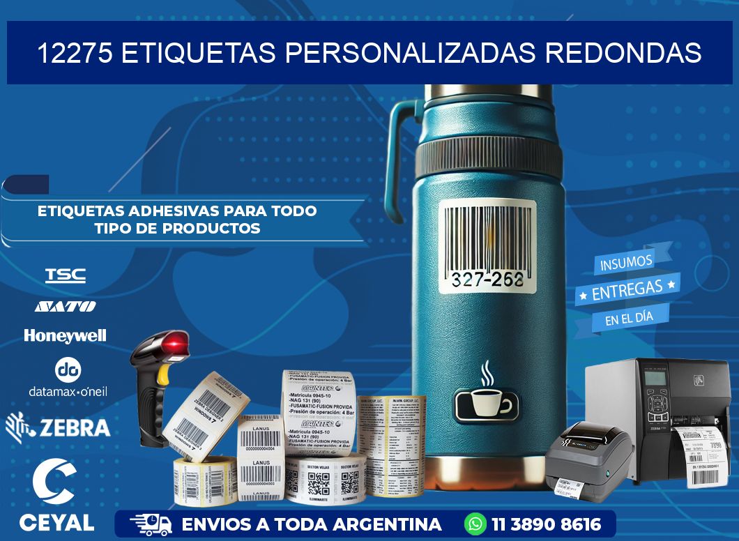 12275 Etiquetas personalizadas redondas