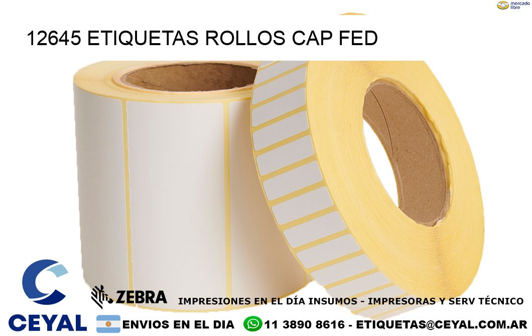 12645 etiquetas rollos CAP FED