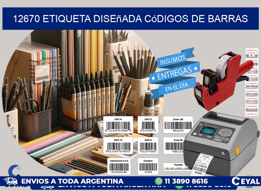 12670 etiqueta diseñada códigos de barras