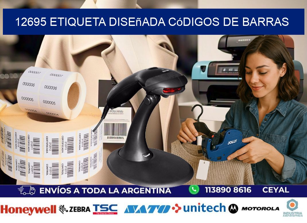 12695 etiqueta diseñada códigos de barras