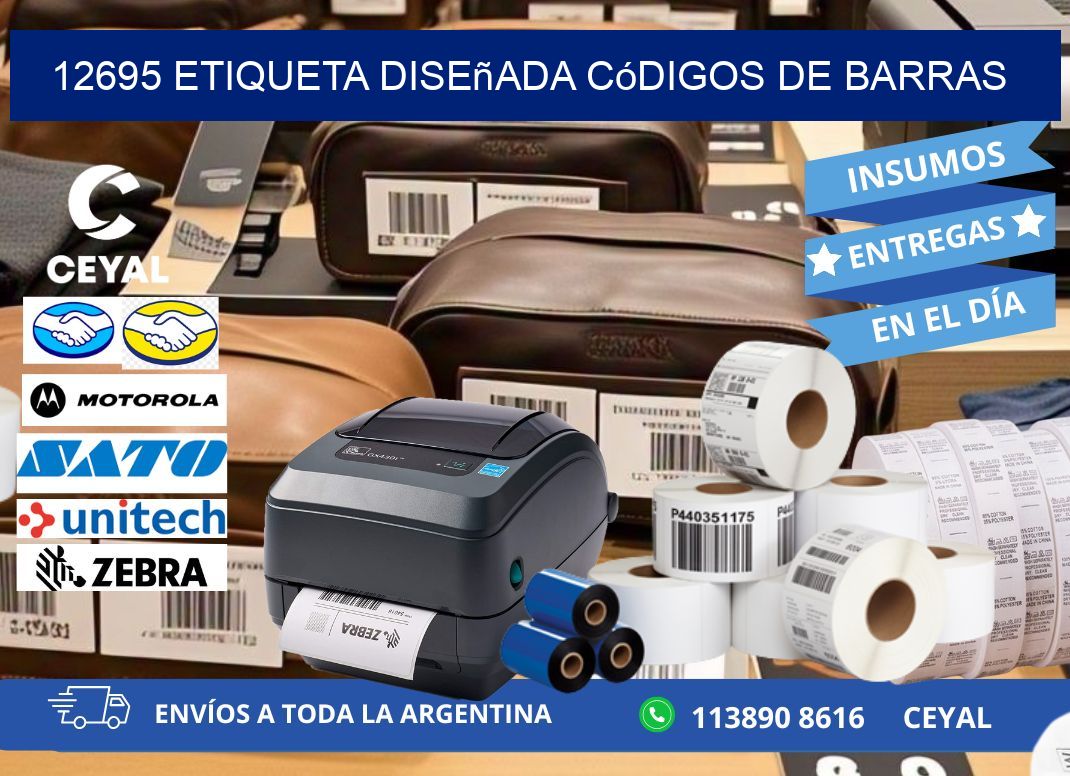 12695 etiqueta diseñada códigos de barras