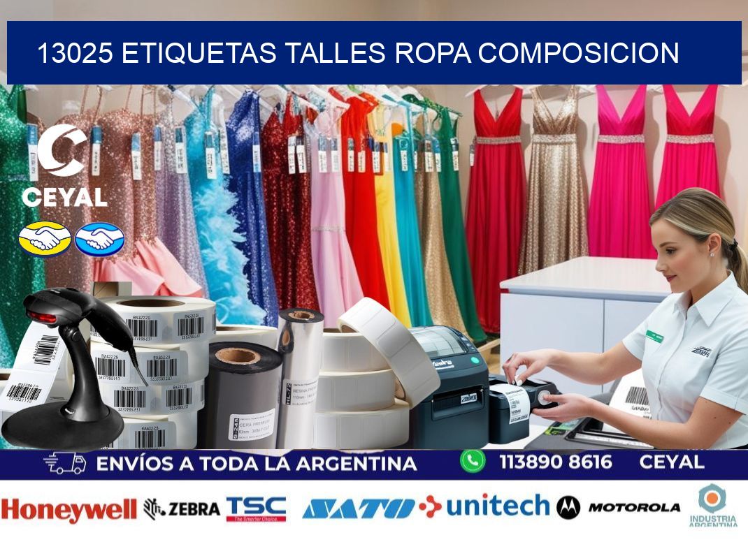 13025 ETIQUETAS TALLES ROPA COMPOSICION