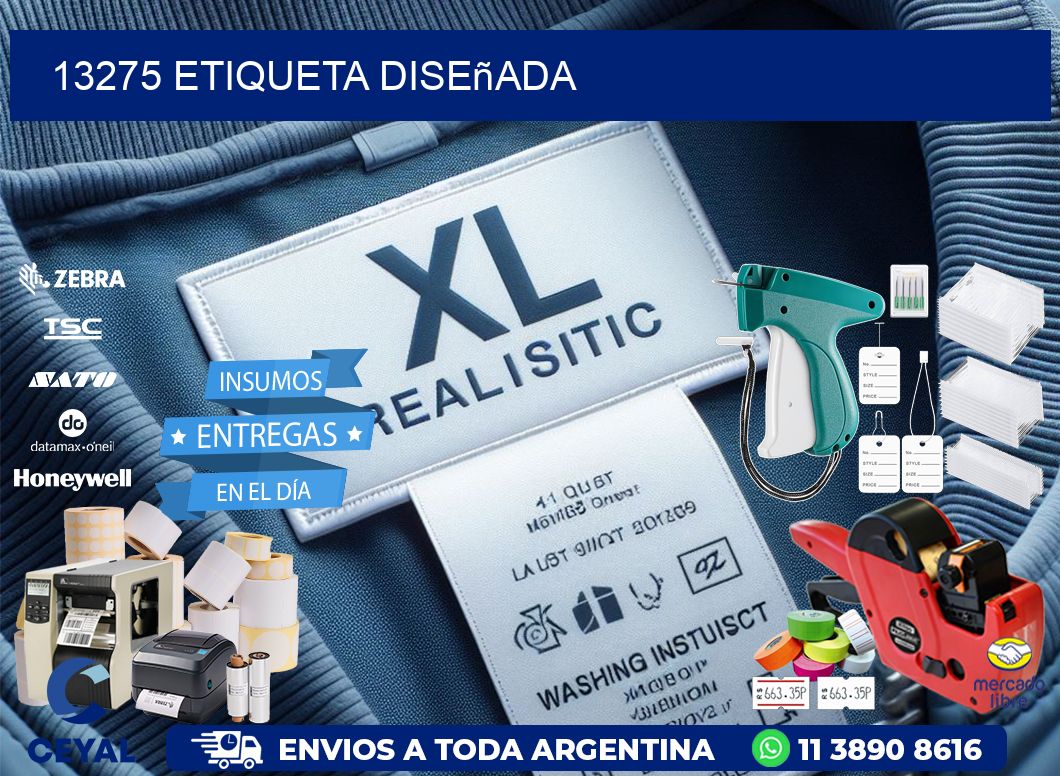 13275 etiqueta diseñada