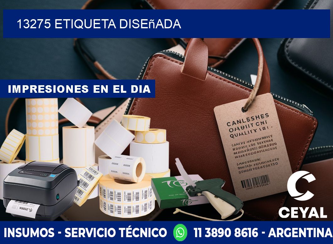 13275 etiqueta diseñada