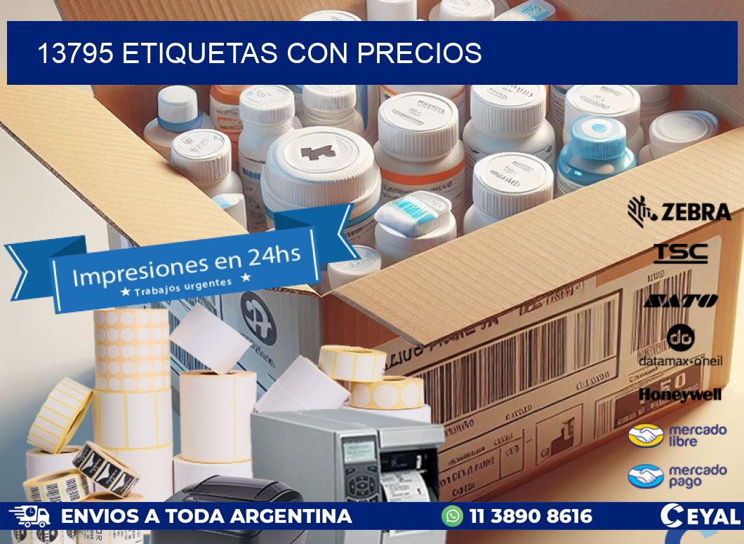 13795 etiquetas con precios